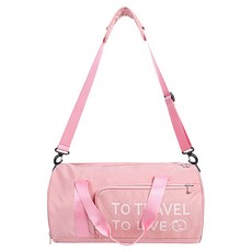 E.City 大容量圓筒運動拉桿瑜珈包 565g, 粉色, 1個