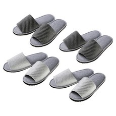 Life Search 緩震室內拖鞋 女款 + 男款組合, 黑色 + 灰色, 2套