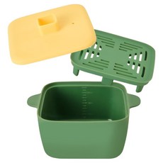 Le made 一餐搞定 矽膠微波多功能蒸鍋 650ml, 矽膠碗+瀝水板+蓋子, 1個, 南瓜