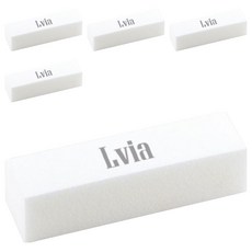 Lvia 指甲磨砂塊, 20個, 白色, 美甲護理必備, 5個