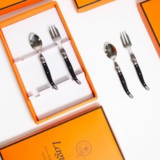 장네론 라귀올 선물패키지 케이크 2종 세트, 블랙, 스푼 + 포크, 1세트