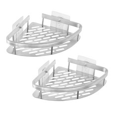 太空鋁轉角置物架 三角, 尺寸約21*21*5cm, 承重10公斤, 銀色, 2個