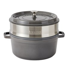 staub Cocotte 蒸籠組 灰色, 26cm, 1個