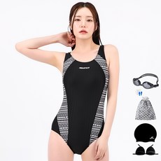 아쿠아티카 여성용 원피스 수영복 + 일반용수경 6종세트