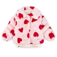 JELISPOON 女童款愛心絨毛外套