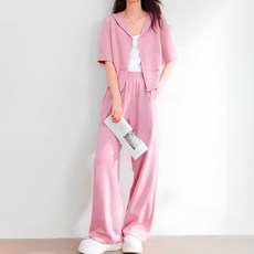Paperments 女款夏季Eluna翻領拉鍊上衣+長褲運動套裝 10722