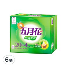 五月花 清膚柔潤 抽取衛生紙, 24包, 6袋