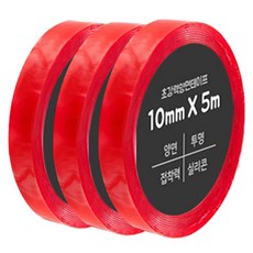 DADA 超強力雙面膠帶 10mm x 5m, 透明, 3個