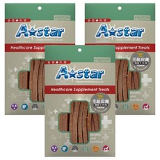 A star 犬用機能牛肉條 毛皮保健, 3個, 牛肉, 100g