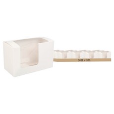 Cheonwoon Package 透明開窗烘焙方形三明治包裝盒 白色 50入, 50個