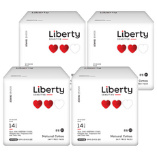 Liberty ORGANATURE 韓國產棉柔瞬吸衛生棉 蝶翼型, M(26cm), 14片, 4包