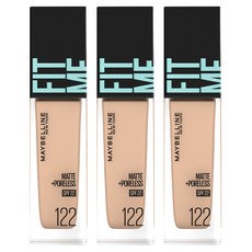 메이블린 핏 미 매트 포어리스 에스피에프22 30ml, 122호 크리미베이지, 3개
