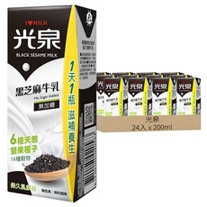 光泉 黑芝麻牛乳, 200ml, 24入