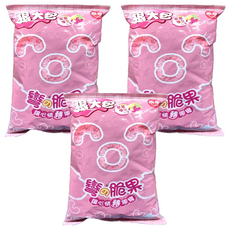 乖乖 玉米脆果 彎的脆果 草莓煉乳, 75g, 3包
