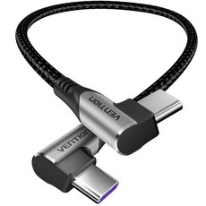 VEnTIOn 威迅 100W 編織雙90度 Type-C to Type-C 高速充電線, 0.5m, 混色, 1個