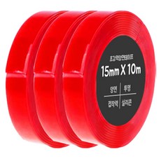 DADA 超強力雙面膠帶 15mm x 10m, 透明, 3個