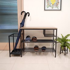 Steel Tycoon 鋼鐵力士 漂流木鞋架 淺木色 鐵&MDF板