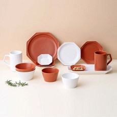 Prelude Simple 2人份居家餐具組, 14件, 胡蘿蔔, 棉花糖