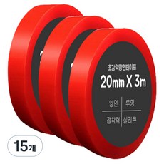 다다 초강력 실리콘 아크릴 폼 양면테이프 20mm x 3m, 15개