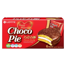 LOTTE 樂天巧克力派 Set 6顆 蛋糕體扎實柔軟 口感豐富 內層夾入美味棉花糖 外層裹上香濃巧克力, 168g, 1盒