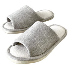 TAIWAN SLIPPER 台灣犀利趴 i Slippers 悠活系列 布質家居英倫純色室內拖鞋 台灣製, 英倫純色 米灰色, 1雙