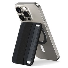 SINJIMORU MagSafe M 型腕帶支架卡夾手機殼, 1個, 黑色