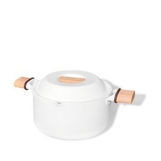 Taste plus 悅味 瑞士陶瓷釉 奈米銀抗菌 不沾湯鍋 扁平式鍋蓋 一蓋可3用, 20cm, 純淨白, 1個