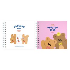 粉紅足 7000 跳舞熊 2023 日記套組 2, 白色、粉色