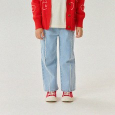 RIEVVELO 兒童款 Logo刺繡彈力牛仔褲