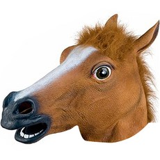 Market Gamsung 動物造型頭套面具, 1個, 棕色馬