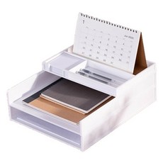 Mura A4 可分離組合式文件盤收納架, 白色, 2.5層