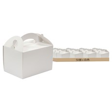 Cheonwoon Package 前開式鮮奶油切片蛋糕盒 2號, 50個, 白色