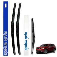 RAIN WINGS JEEP 3.0 3.6 CRD V6 柴油 汽油 Overland Limited 油電混合車款用雨刷 前+後套組, JEEP All New Grand Cherokee 11年~至今