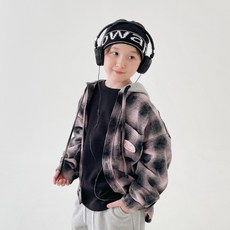 BerryCloset 兒童刷毛Wonus格紋連帽襯衫