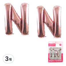 파티쇼 알파벳 은박 풍선 대 2p, 로즈골드(N), 3개