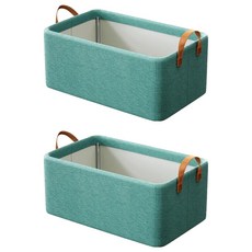 可折疊衣物分隔收納箱, 47 x 28 x 20cm, 綠色, 2個