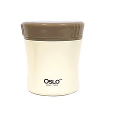 OSLO 不鏽鋼304 珍珠食品 皮革桶, 象牙白, 400ml, 1個