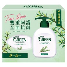 GREEN 綠的 抗菌潔手乳220ml + 補充瓶220ml 茶樹清新, 1盒, 440ml