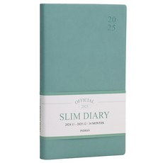 indigo 2025官方薄型每月日期型筆記型月曆手帳, 1個, 薄荷