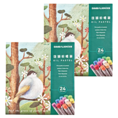 SIMBALION 雄獅 粉蠟筆 特大, 24色, 2盒