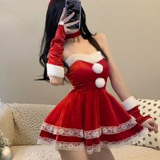 Elsso 女性性感聖誕老人服裝角色扮演 + 絲襪套組