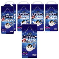 滿意寶寶日本版 超薄晚安褲/尿布 女童 13~28kg, Big以上, 132片