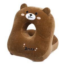 刺繡雙面多功能桌墊枕, 棕色