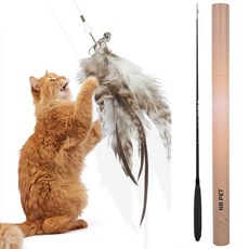 NB PET 真正由釣魚公司製造的貓玩具釣竿 替換補充型 2節 0.96m, 1個, 黑色(釣竿), 隨機出貨(基本魚餌), 隨機出貨(補充魚餌)