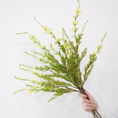 Ju and Ji 室內裝飾紫羅蘭人造花 3入, 黃色