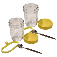 BOACUP 玻璃早餐燕麥杯 附湯匙, 2個容器 + 2個蓋子 + 2個湯匙, 2組