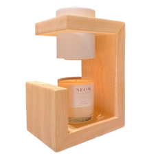 原色實木燈 定時+調光款 實木融蠟燈 16*25cm, 白色