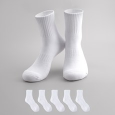 Sockpiens DEOFREE Max 氣墊運動中筒襪 5雙組, 1套, 白色