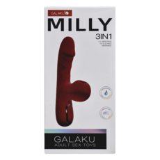 GALAKU 米莉Milly 小巧吸吮加溫按摩棒, 紅色, 1個