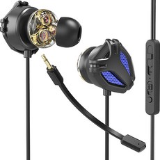 SKY Fit 三重驅動遊戲有線耳機 + Y 插孔, SKY-EPM1, 藍色（耳機）